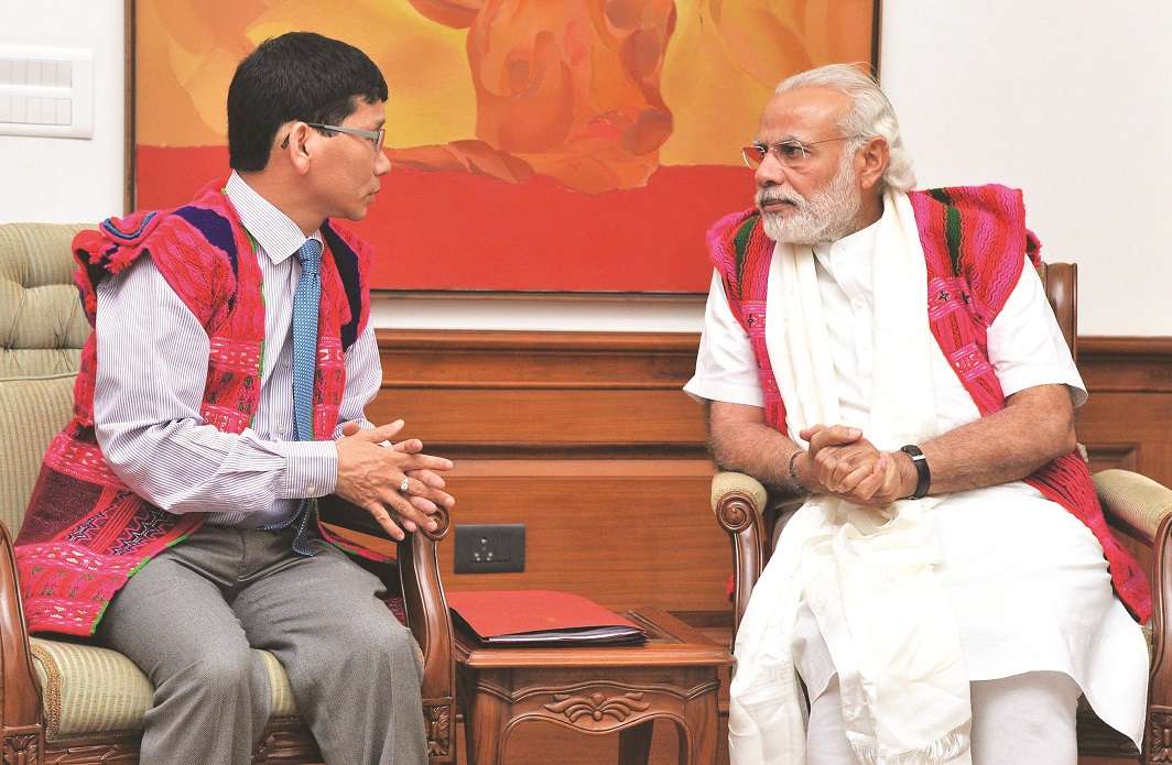 Kalikho Pul meets PM Narendra Modi in April 2016. Photo: UNI