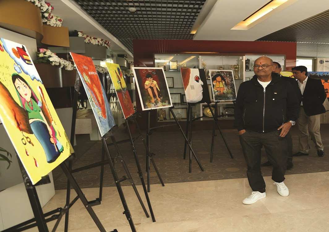Billionaire Anil Agarwal at an art do. Photo: UNI