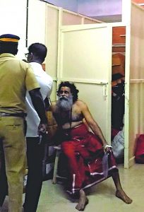 The godman was violently attacked by a woman for allegedly raping her. Photo: UNI