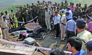The MP chief minister praised the police before ordering a judicial commission to probe the gunning down of eight undertrials by the police hours after their alleged escape from Bhopal central jail. Photo: UNI