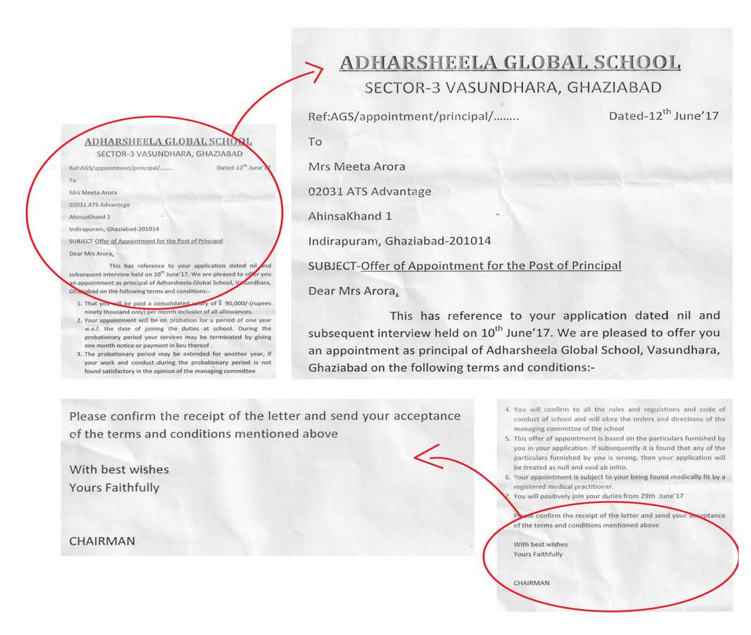The emailed correspondence doesn’t carry any signature or stamp from the school authorities