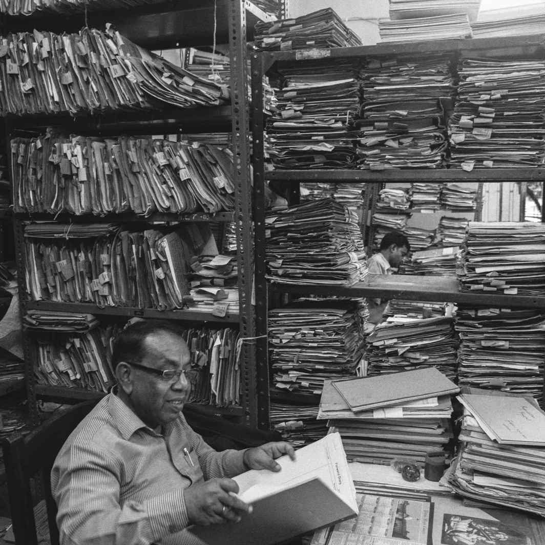 The humongous stack of files is indicative of the burden of litigation the Indian courts have to grapple with. Photo: Prashant Panjiar