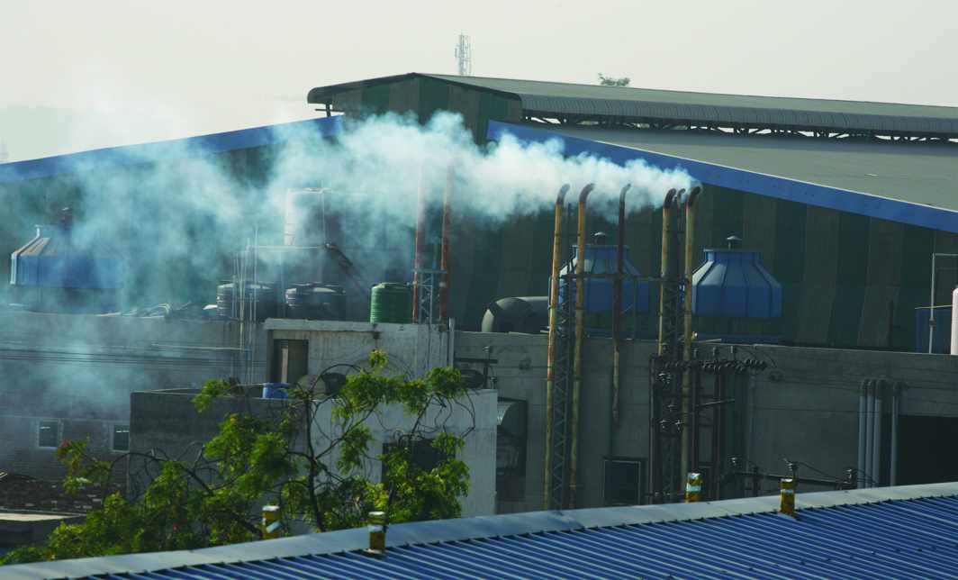 Smoke billowing out of a factory in Ghaziabad. Photo: Anil Shakya