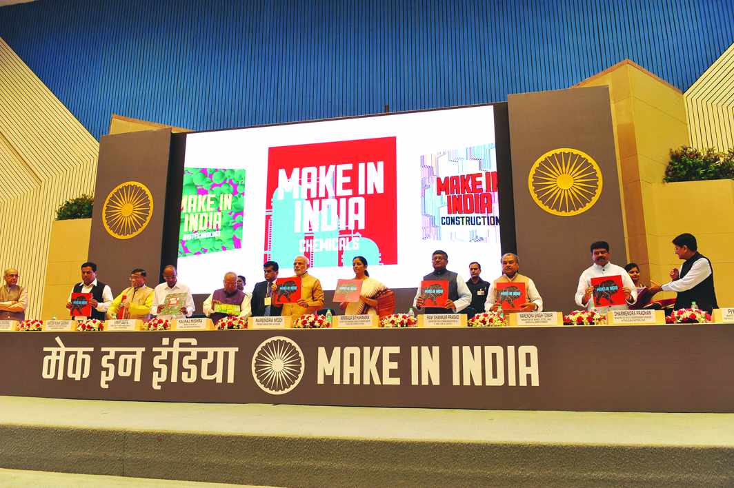 Prime Minister Narendra Modi wooing Indian industry with his “Make in India” initiative
