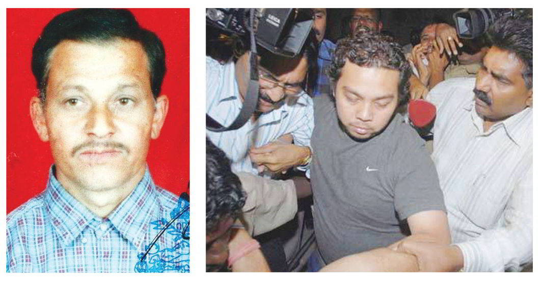 The body of Hemraj (left) was found on the terrace of the flat in Jalvayu Vihar, Noida; A report by a CBI team had held that Krishna (right), among others, had barged into Aarushi’s room and gagged her