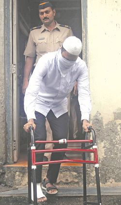 An accused in the Aurangabad arms haul case being produced in the MCOCA court in Mumbai. Photo: UNI