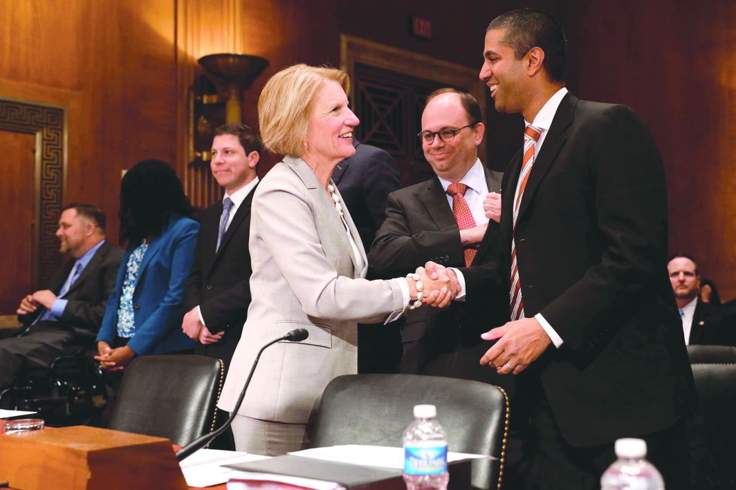 The current FCC chairman is Ajit Pai (right), a Trump appointee. A recent plan by the FCC intends to dismantle rules that ensure equal access to the internet.