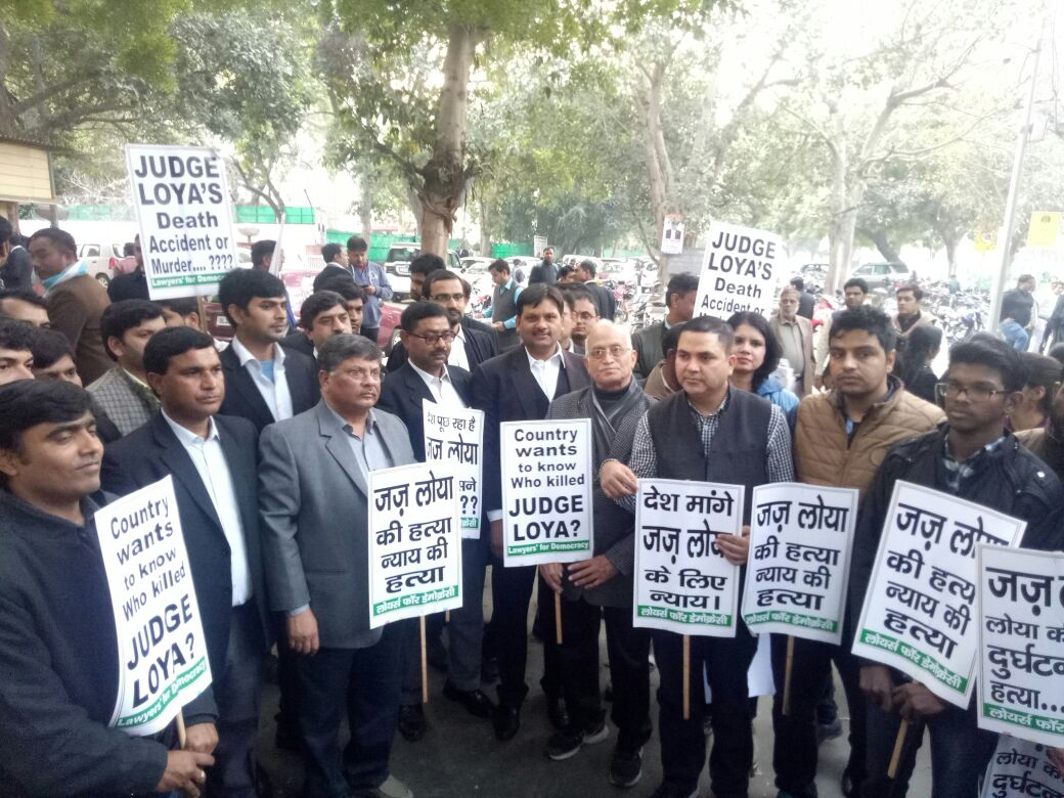 Lawyers demanding a probe into Judge Loya’s death in New Delhi