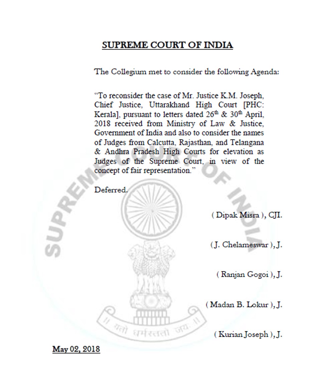 Issue of Justice KM Joseph’s elevation to SC