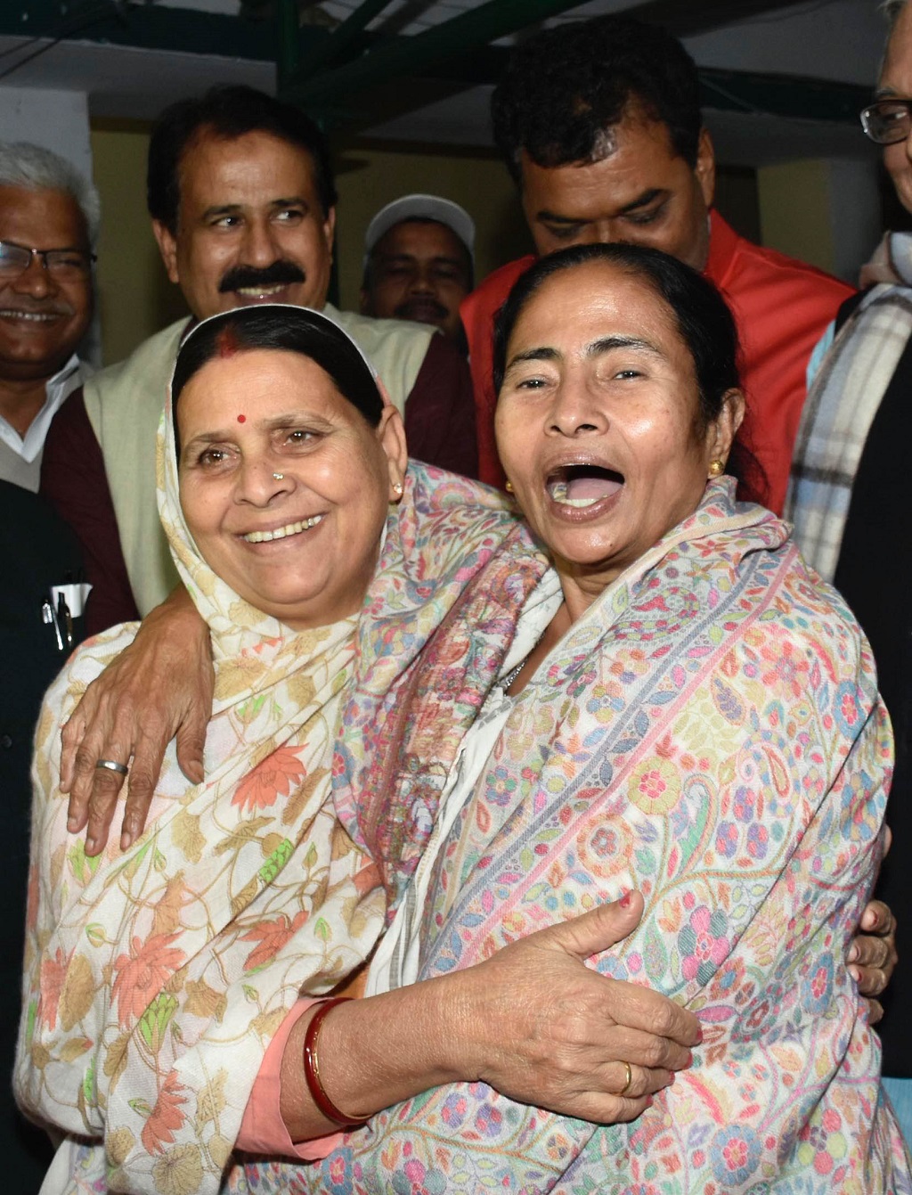 WARM EMBRACE: Banerjee meets former Bihar chief minister Rabri Devi