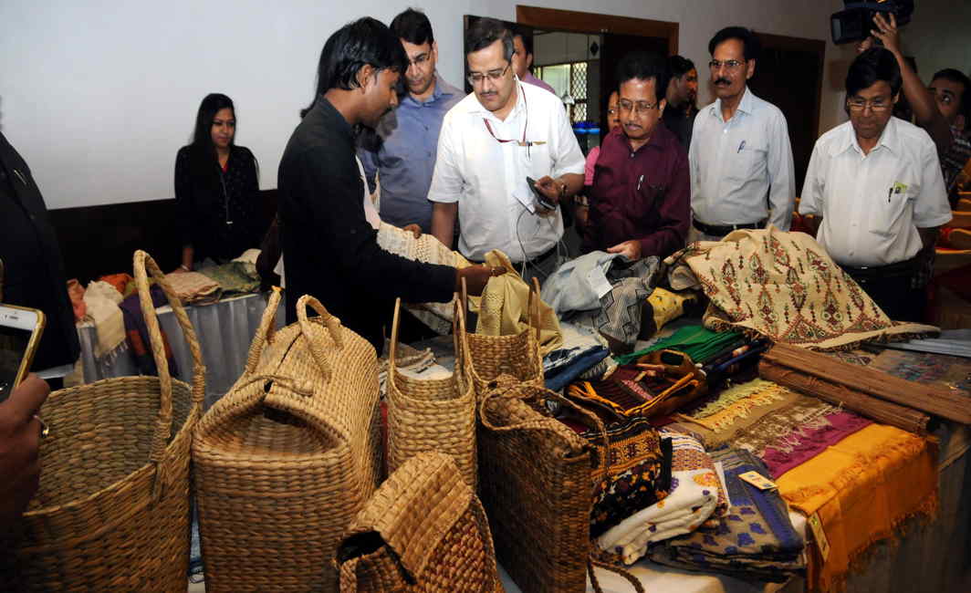 BEAUTIFUL THINGS: Subrata Gupta, joint secretary, ministry of textiles, visit exhibition stalls at Textile India-2017, in Guwahati, UNI
