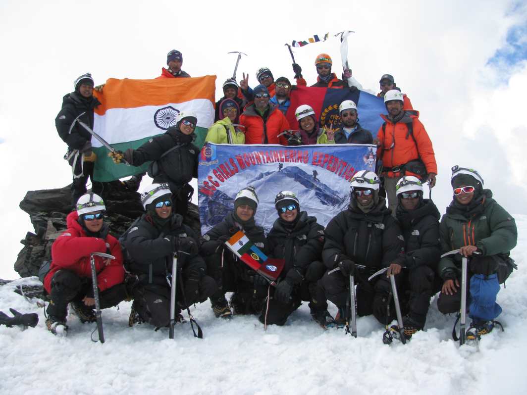 GIRLS ON TOP: The NCC Girls Expedition team on Mount Ladakhi, 5,345 metres, UNI