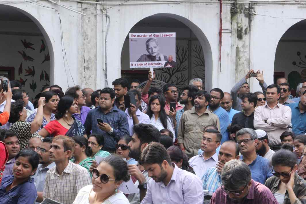 JOURNALIST, INTERRUPTED: A hundred-strong turnout at Delhi Press Club to mourn the passing of Gauri Lankesh, Bhavana Gaur/India Legal