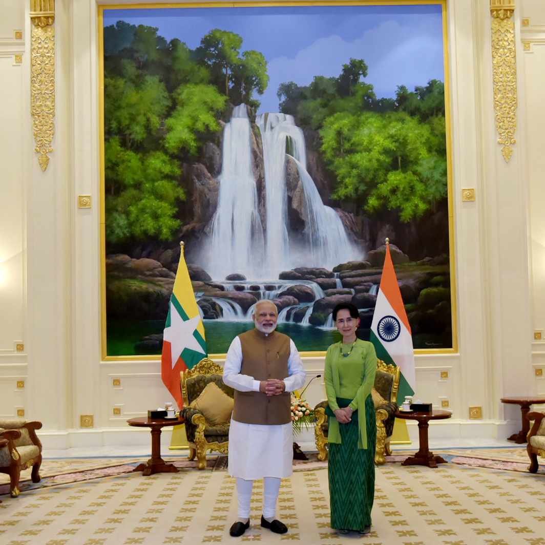 DASHED HOPES: Prime Minister Narendra Modi with state counsellor of Myanmar Aung San Suu Kyi, at the Presidential Palace, in Naypyidaw, Myanmar, UNI