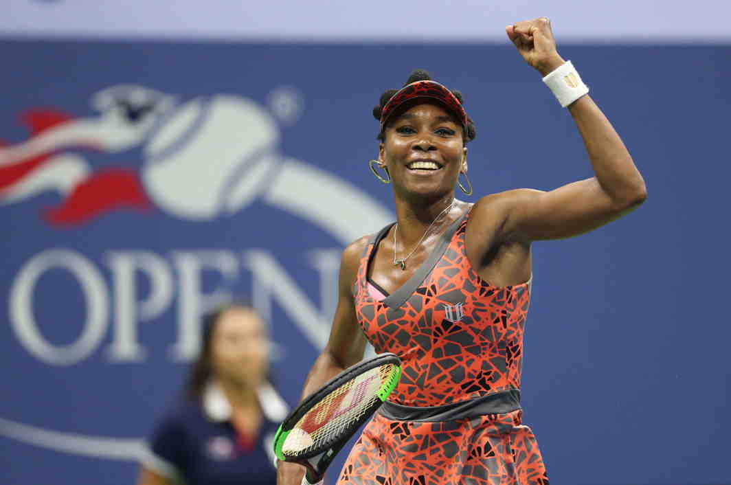 HARD-FOUGHT VICTORY: Venus Williams of the United States celebrates after beating Petra Kvitova of Czech Republic to enter the quarterfinals of the US Open tennis tournament at USTA Billie Jean King National Tennis Center. Flushing Meadows, new York, Reuters/UNI