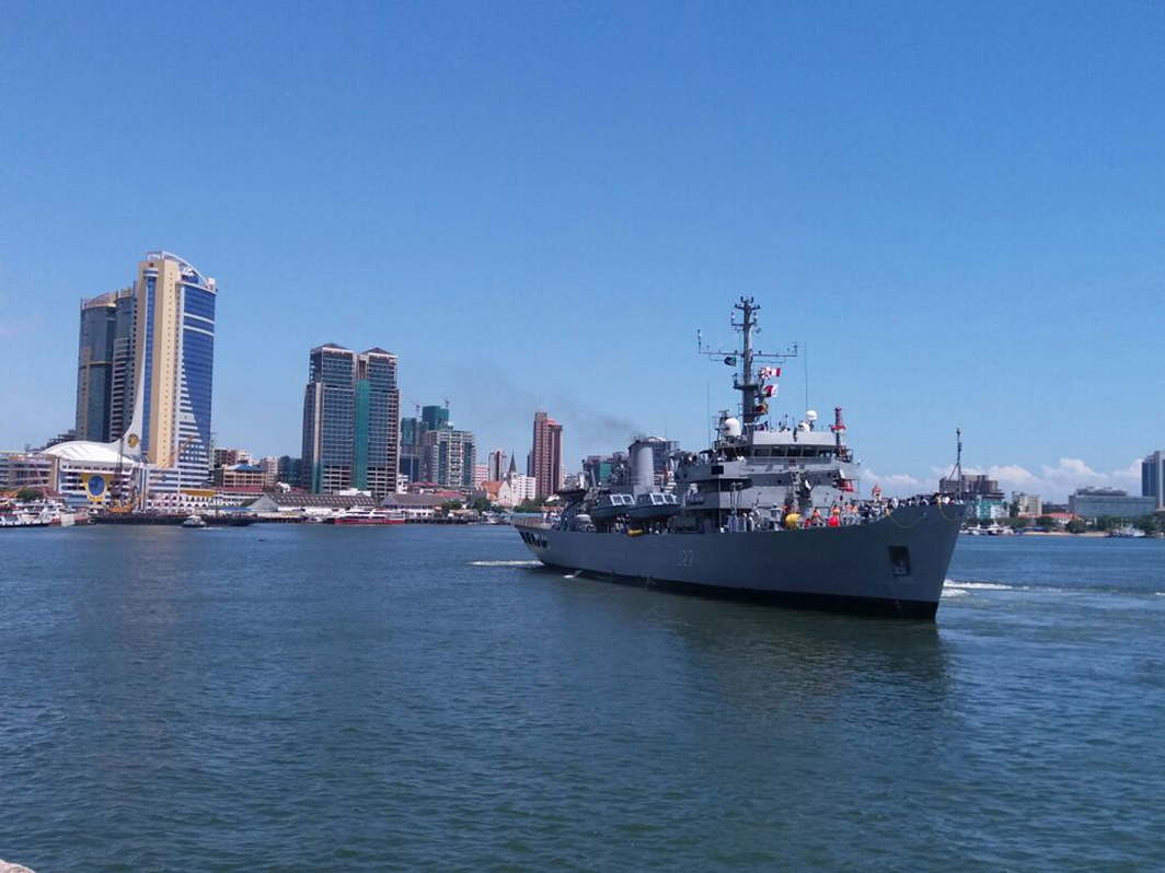 SEAFARERS: INS Sarvekshak, a hydrographic survey ship of Southern Naval Command, arrives at Dar-es-Salaam in Tanzania for undertaking a joint hydrographic survey along with the Tanzanian Navy, UNI