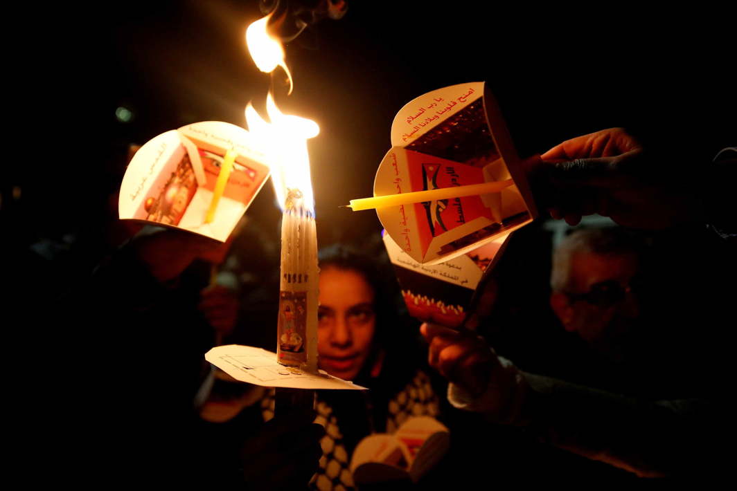 NO TAKERS: Christian protesters light candles as they take part in a march to protest US President Donald Trump's recognition of Jerusalem as Israel's capital, in Amman, Jordan, Reuters/UNI