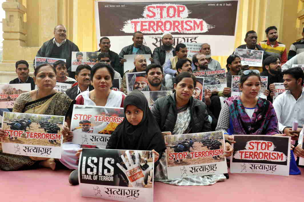 SPARE US: Anti-terrorism activists sit on dharna in Lucknow, UNI
