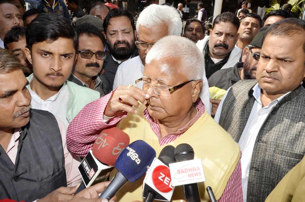 PUT AWAY: Former Bihar chief minister and RJD supremo Lalu Yadav appears in the special CBI court, in Ranchi, UNI