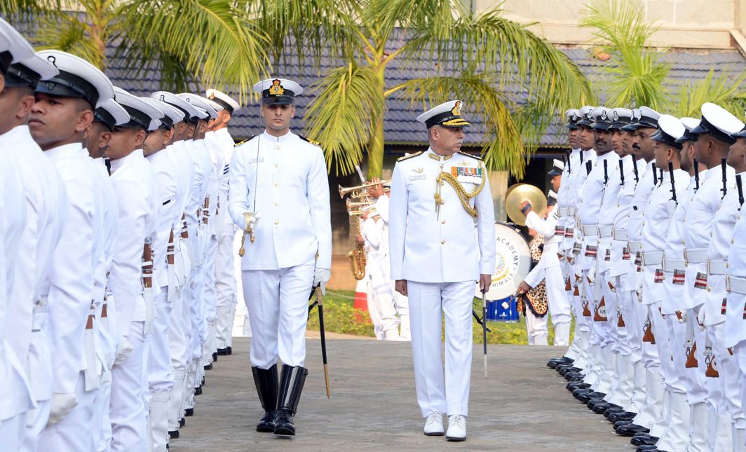 TO SIR WITH LOVE: Vice-Admiral SV Bhokare, commandant of Indian Naval Academy, accorded a warm send off with the traditional ‘pulling out’ ceremony in Kannur, UNI