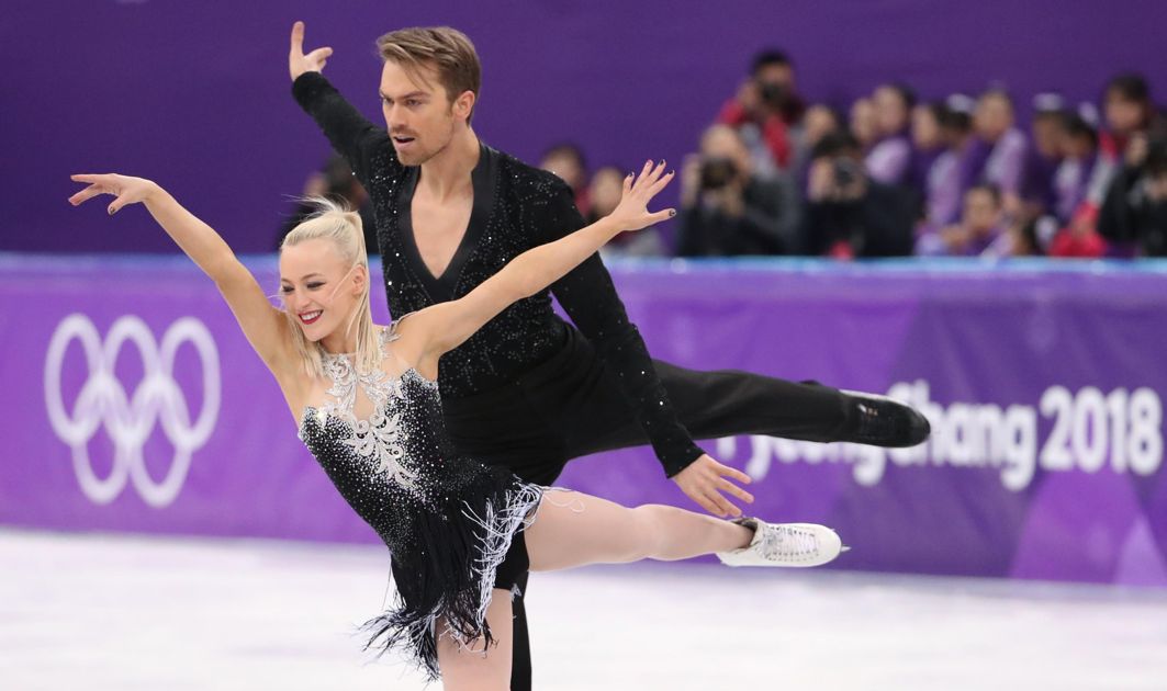 LIQUID GRACE: Penny Coomes and Nicholas Buckland of Britain perform during the figure skating competition in the Pyeongchang 2018 Winter Olympics at the Gangneung Ice Arena in Gangneung, South Korea, Reuters/UNI