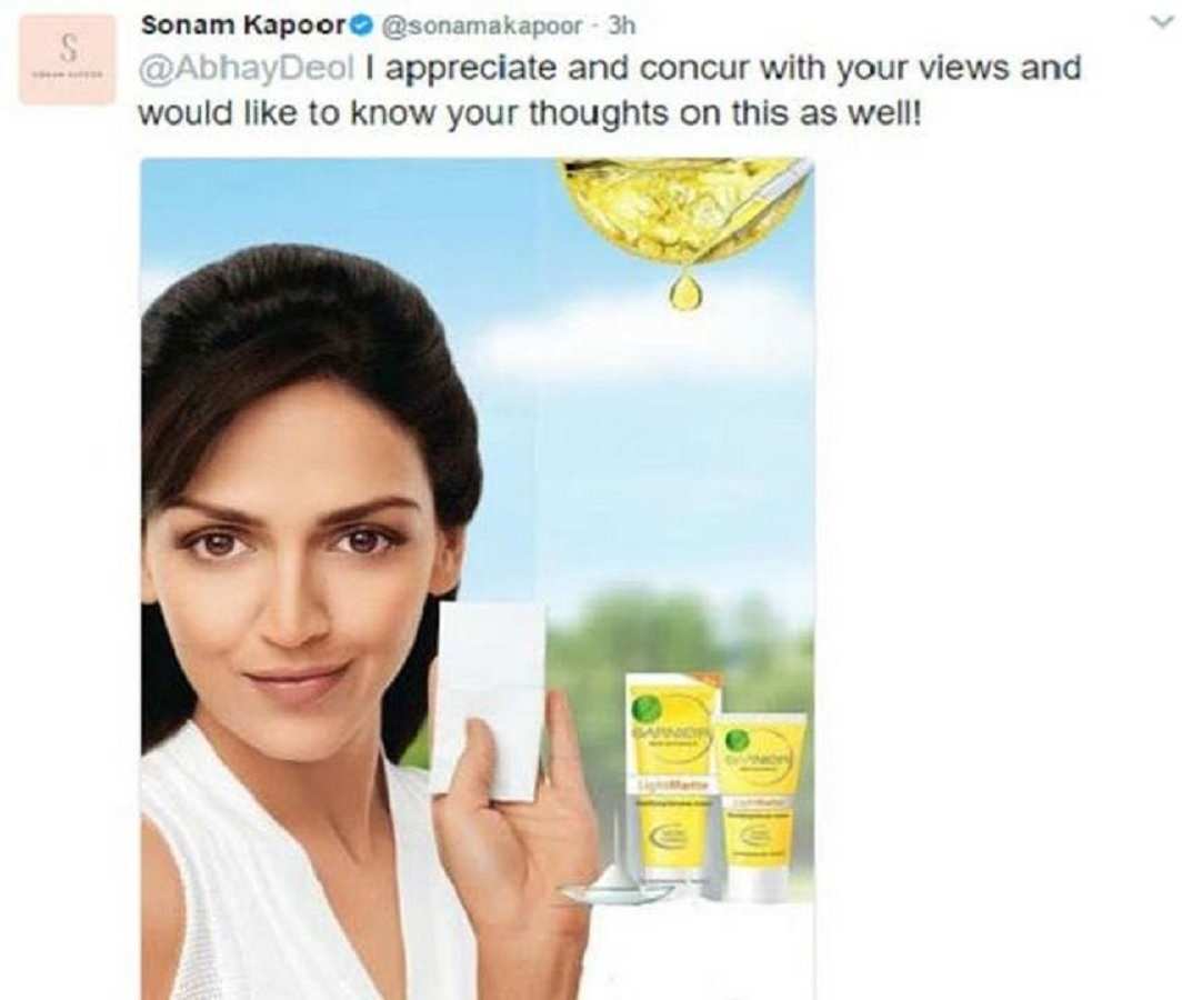 Sonam responded to Abhay Deol's posts, then deleted all the tweets herself - 1