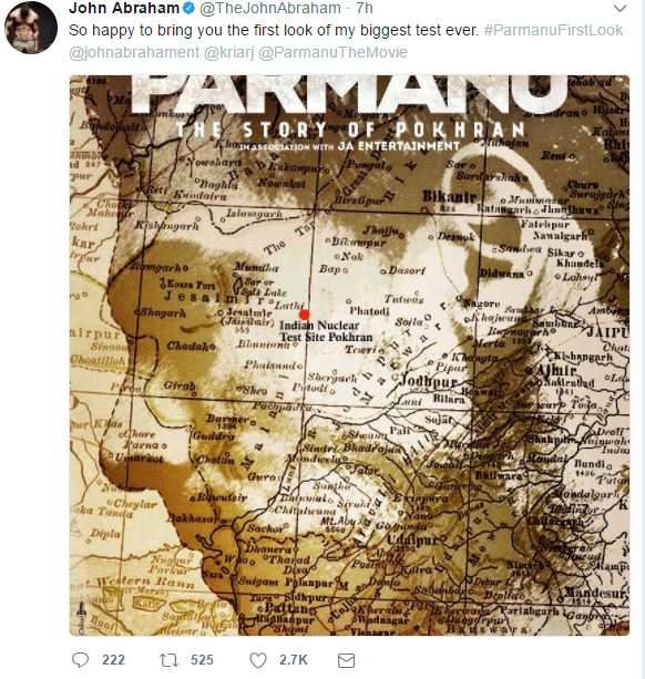 first look of John Abraham's film 'Parmano: The Story of Pokhran'